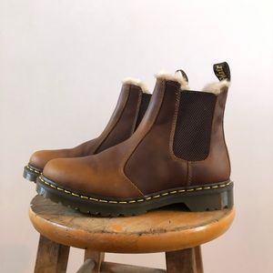 Dr. Martens Chelsea Boots - Brown, Fur Lined